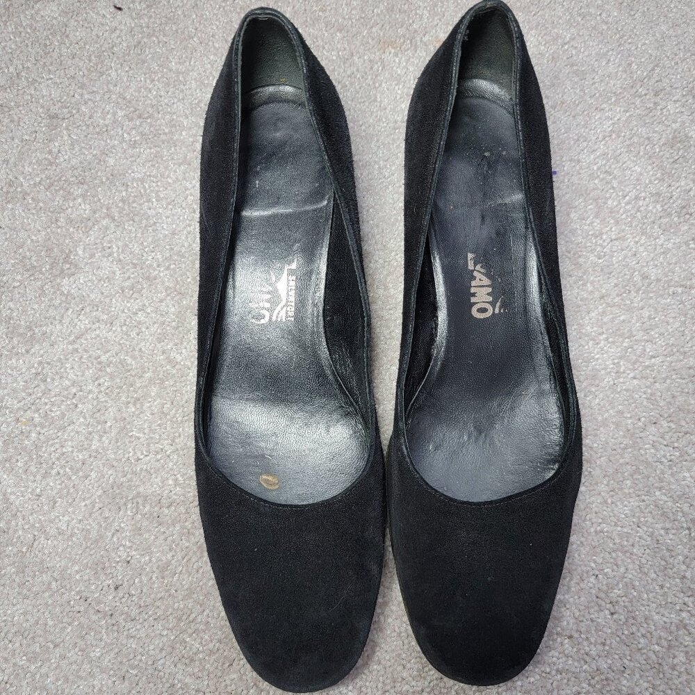Salvatore Ferragamo Black Suede Heels Size 9